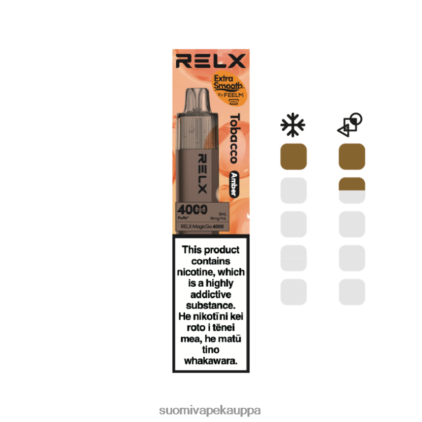Vape Suomi - RELX MagicGo 4000 kertakäyttöinen vape tupakka (meripihka) T062N25