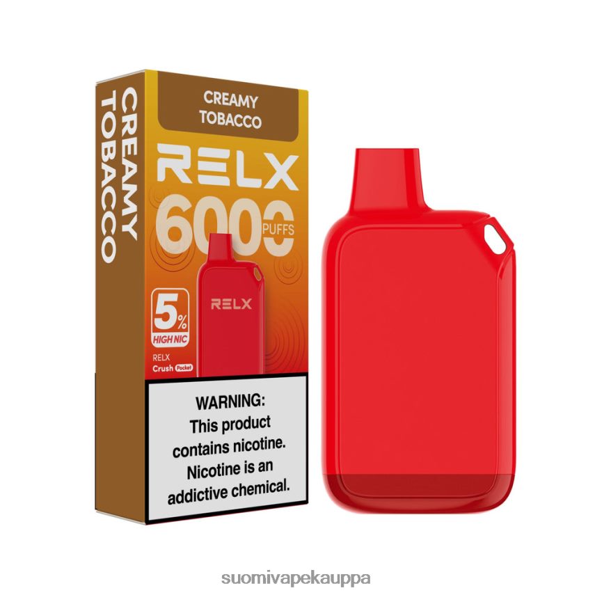 Vape Kauppa - RELX Crush Pocket 6000 5% korkea nic kermainen tupakka T062N228