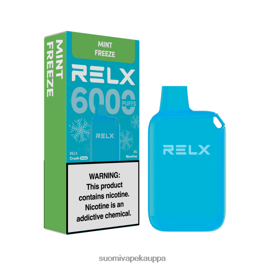Vape Kauppa - RELX Crush Pocket 6000 jäätä mintun pakaste T062N212