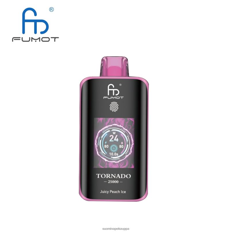 Vape Netistä - mehukas persikkajää Fumot Tornado 25000 kertakäyttöistä höyryä 0F8FV7