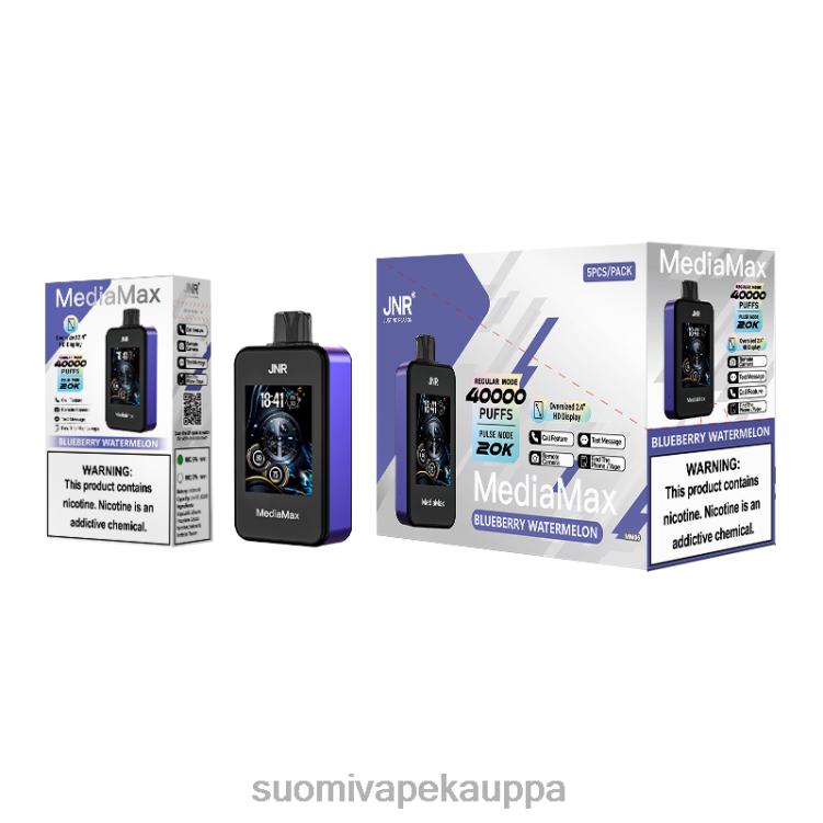 JNR MediaMax 40k puffi mustikka vesimeloni P82ZF12 | Vape Nesteet
