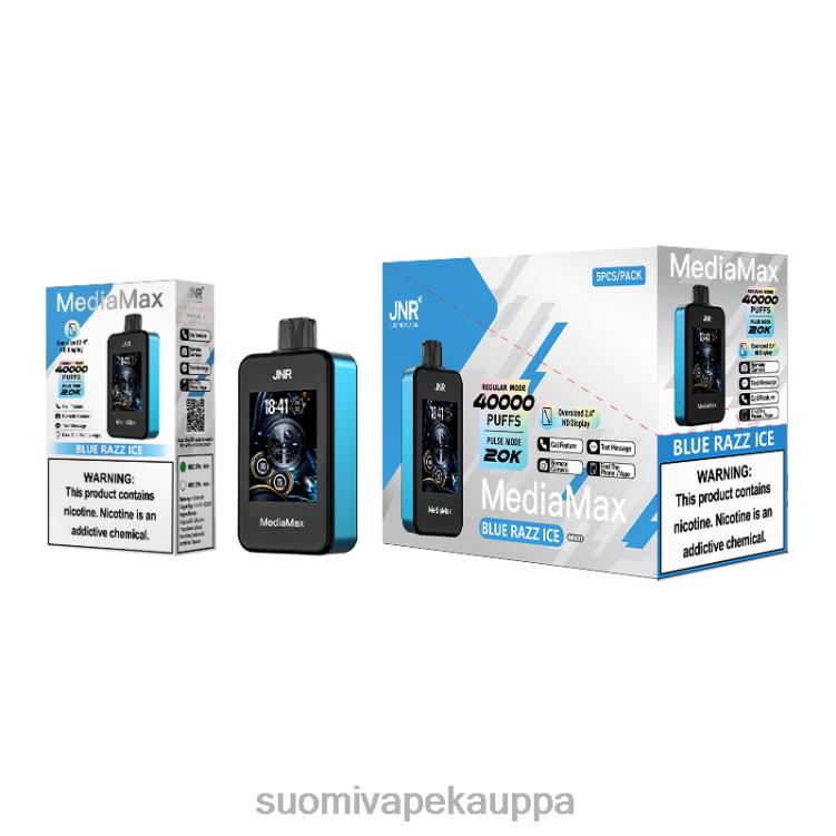 JNR MediaMax 40k puffi sininen razz-jää P82ZF21 | Vape Suomi