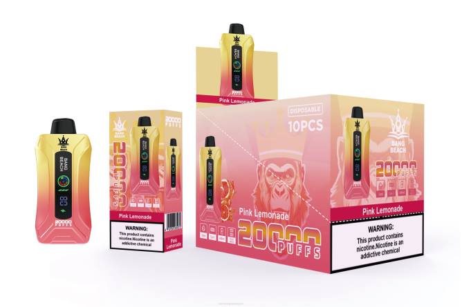 Vape Kauppa - Bang Beach 20 000 puhallusta älykkään näytön vape TZ4V4 vaaleanpunainen limonadi
