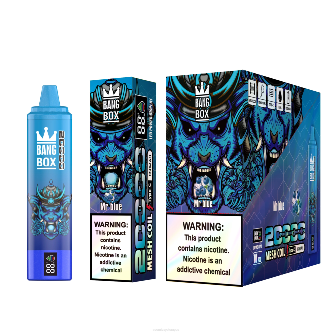 Vape Kauppa - Bang Box 20 000 puhalluksen älynäyttö TZ4V60 herra sininen
