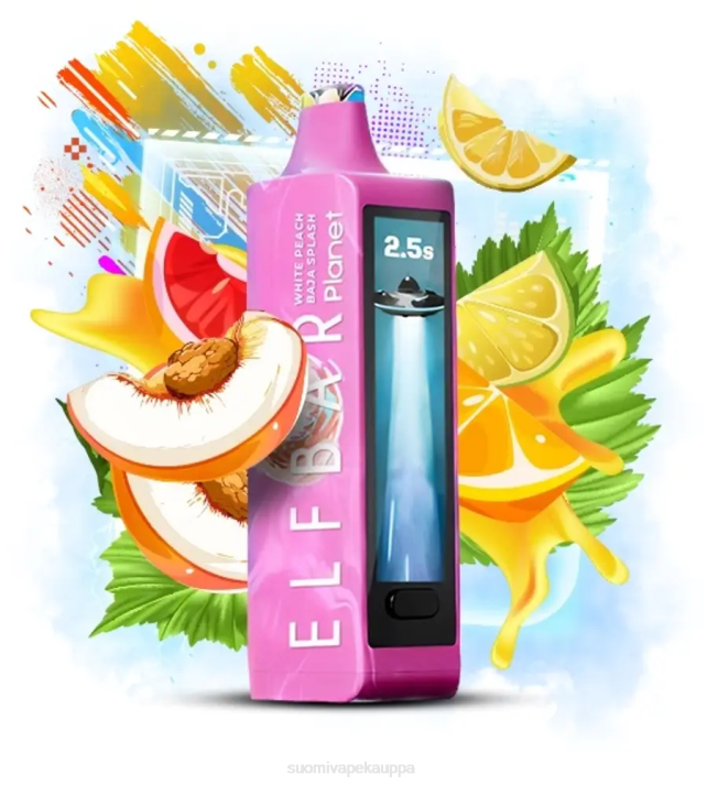 Vape Kauppa - Elf Bar Planet 25 000 valkoinen persikka baja splash 424020