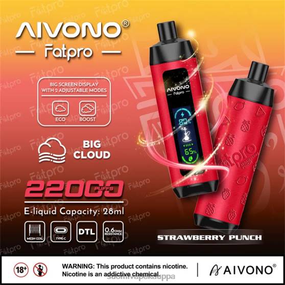Vape Kauppa - mansikka booli Aivono Fatpro 22000 0B8L8