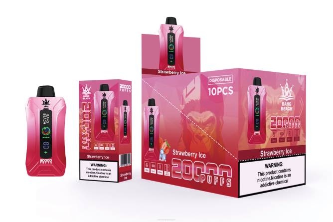 Vape Nesteet - Bang Beach 20 000 puhallusta älykkään näytön vape TZ4V6 mansikka jäätä
