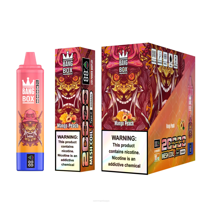 Vape Nesteet - Bang Box 20 000 puhalluksen älynäyttö TZ4V58 mango persikka