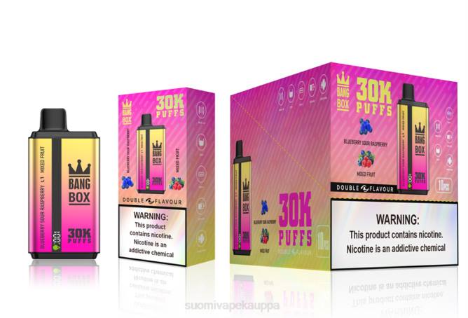 Vape Nesteet - Bang Box 30 000 tuulahdusta kaksinkertaista makua TZ4V66 mustikka hapan vadelma ja sekahedelmät