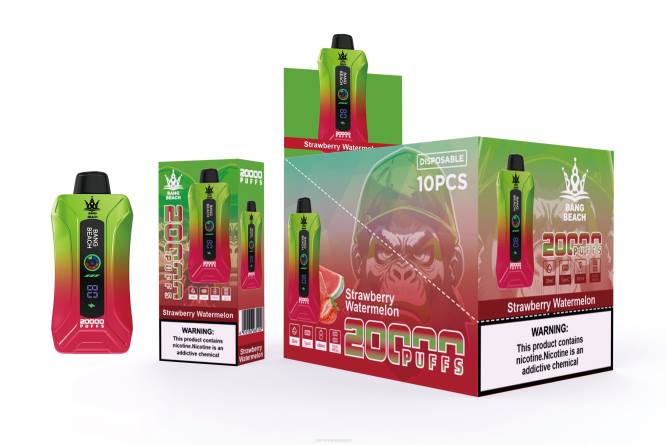 Vape Netistä - Bang Beach 20 000 puhallusta älykkään näytön vape TZ4V3 mansikka vesimeloni