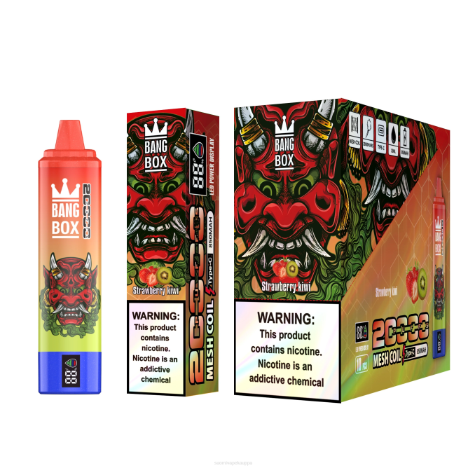 Vape Netistä - Bang Box 20 000 puhalluksen älynäyttö TZ4V51 mansikka kiivi