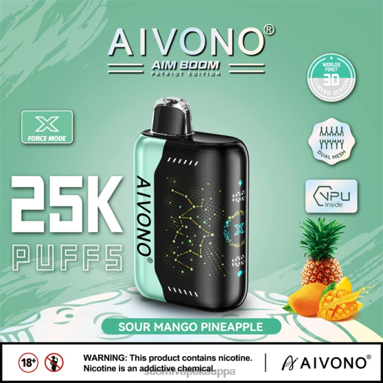 Vape Netistä - hapan mango-ananas Aivono AIM BOOM 25 000 0B8L351