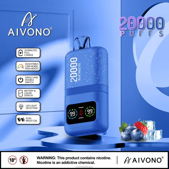 Vape Netistä - sininen razz-jää Aivono AIM magic 20 000 0B8L79