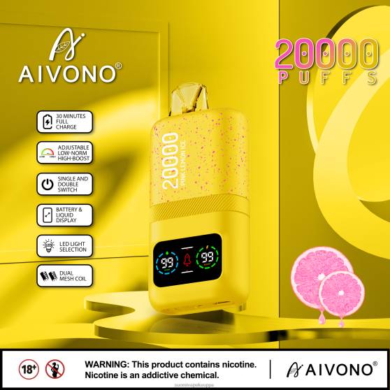Vape Netistä - vaaleanpunainen sitruunajää Aivono AIM magic 20 000 0B8L83