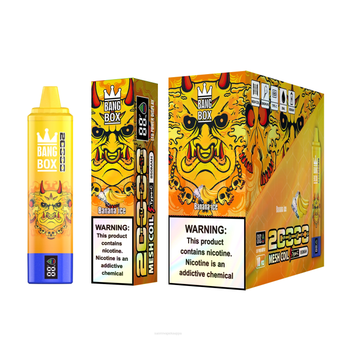 Vape Suomi - Bang Box 20 000 puhalluksen älynäyttö TZ4V57 banaani jää