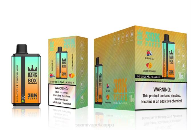 Vape Suomi - Bang Box 30 000 tuulahdusta kaksinkertaista makua TZ4V73 blue razz jää & mansikka mango