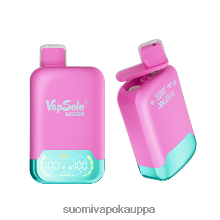 Vape Suomi - Vapsolo TWINS kertakäyttöinen vape mansikka vadelma kirsikkajää & rypälejää 4FZ6145
