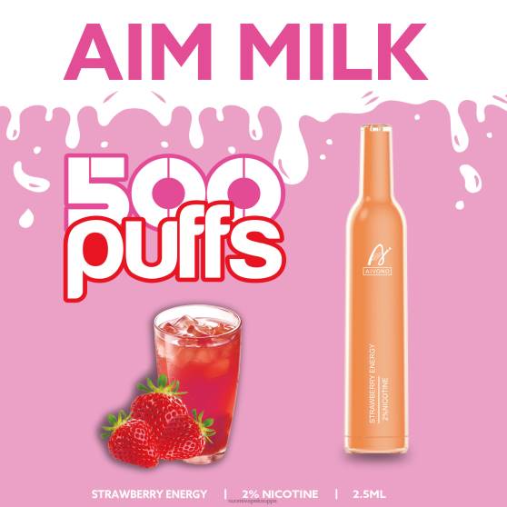 Vape Nesteet - mansikka energiaa Aivono AIM MILK 500 0B8L266