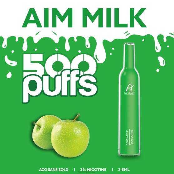 Vape Netistä - hapan omena Aivono AIM MILK 500 0B8L267