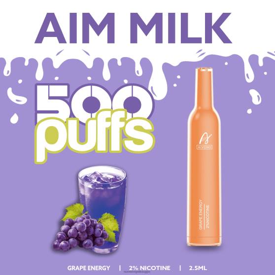 Vape Suomi - rypäleen energiaa Aivono AIM MILK 500 0B8L265