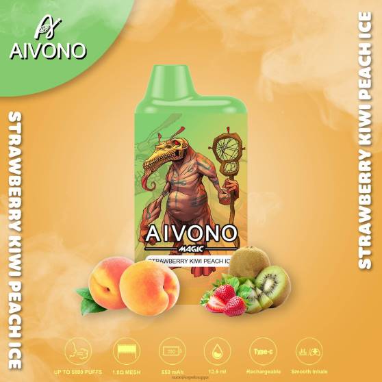 Vape Kauppa - mansikka kiivi persikkajää Aivono AIM MAGIC 5800 mouth box savuke 0B8L96