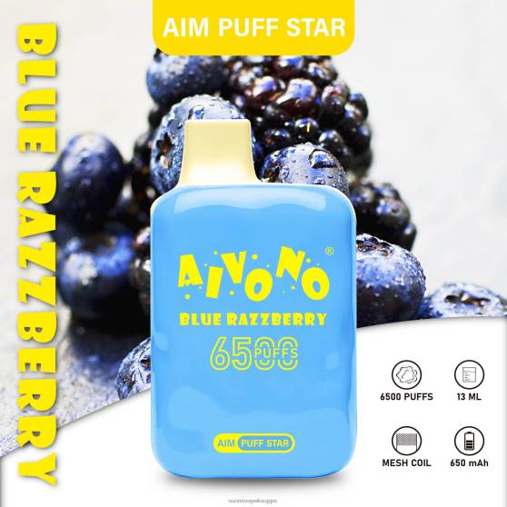 Vape Kauppa - sininen razzberry Aivono AIM PUFF STAR 6500 0B8L292