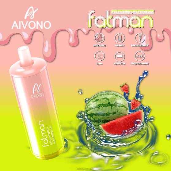 Vape Nesteet - mansikka vesimeloni Aivono FATMAN 6800 0B8L30