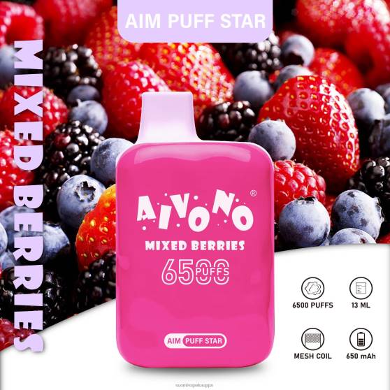 Vape Nesteet - sekoitettuja marjoja Aivono AIM PUFF STAR 6500 0B8L290