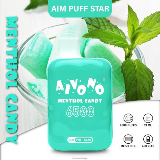 Vape Netistä - mentoli karkkia Aivono AIM PUFF STAR 6500 0B8L295