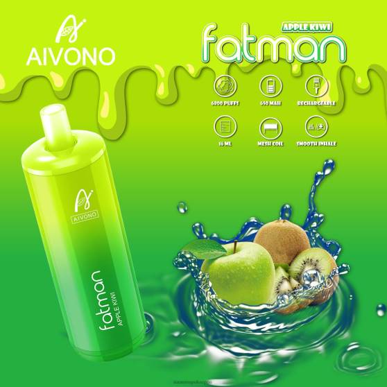 Vape Netistä - omena kiivi Aivono FATMAN 6800 0B8L31