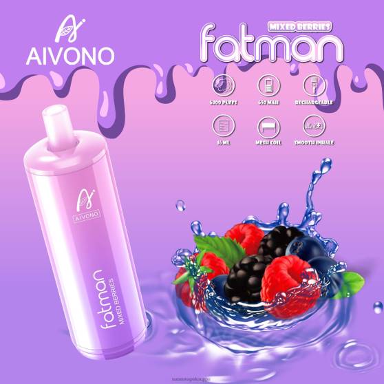 Vape Netistä - sekoitettuja marjoja Aivono FATMAN 6800 0B8L27