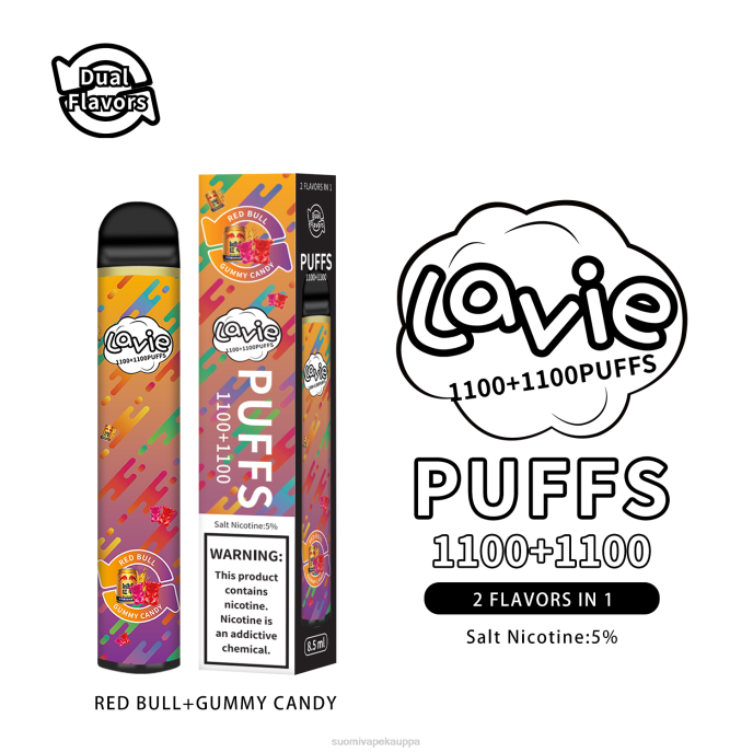Vape Netistä - red bull/kumimainen karkki 8D4V299 LAVIE BAR Switch 2200 suihketta