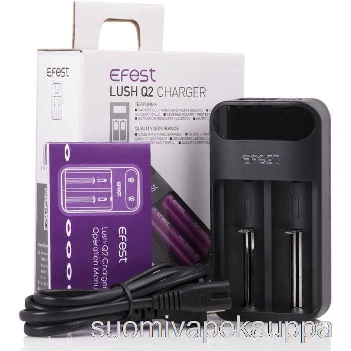 Vape Suomi Efest Lush Q2 2-paikkainen älykäs Led-akkulaturi