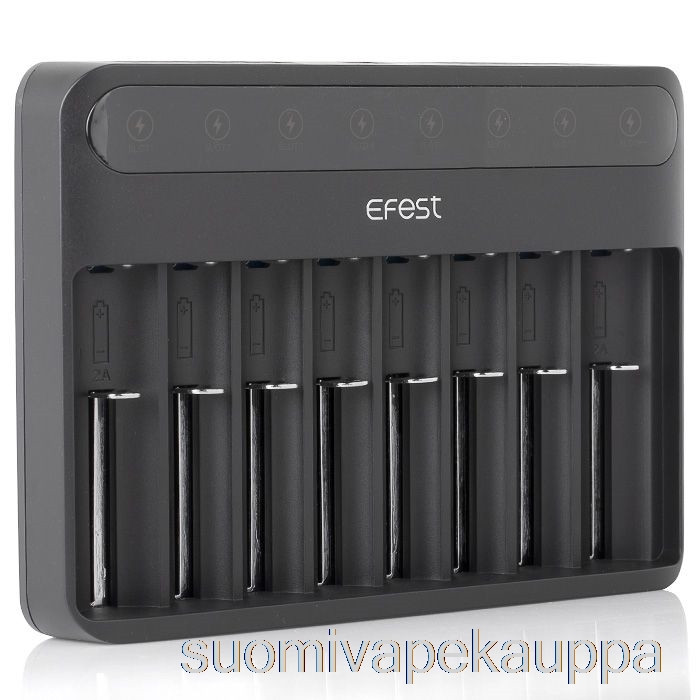Vape Netistä Efest Lush Q8 8-paikkainen älykäs Akkulaturi