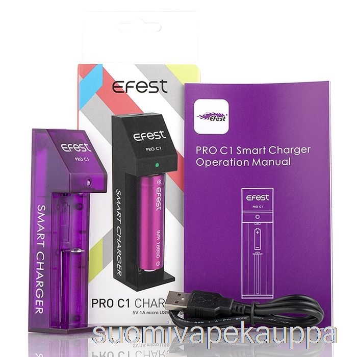 Vape Kauppa Efest Pro C1 1-paikkainen älykäs Akkulaturi
