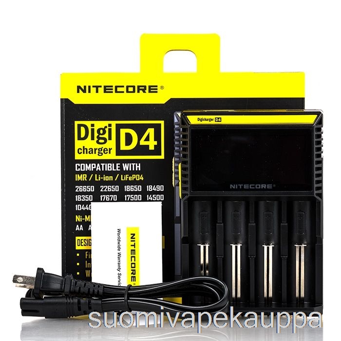 Vape Nesteet Nitecore D4 Akkulaturi (4-paikkainen)