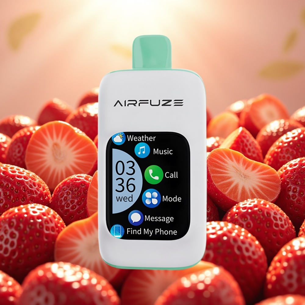 AirFuze Smart 30000 Pussit Disposable Pod - Mansikkakesä, 5% Nikotiinia, 900mAh, Type-C