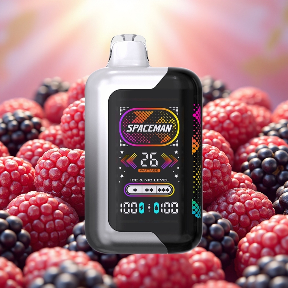 Spaceman SP40000 Nikotiiniton Vapulaattori Mustikka-Hillon MAKSIMI 40000 TÖYRÄYTÄ ÄLYKKÄÄLLÄ NÄYTÖLLÄ